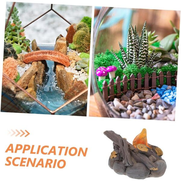 Falò in Miniatura Set 2 Pezzi per Casa delle Bambole e Micro Paesaggi Decorativi
