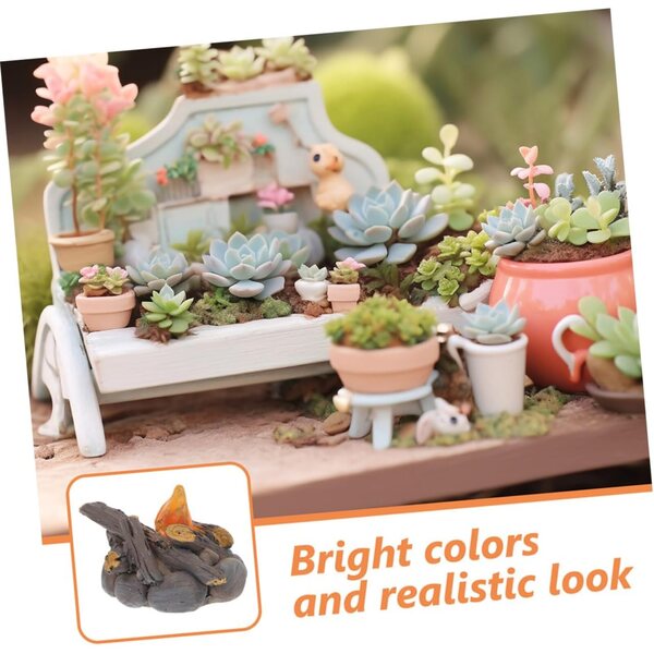 Falò in Miniatura Set 2 Pezzi per Casa delle Bambole e Micro Paesaggi Decorativi