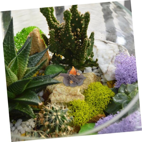Falò in Miniatura Set 2 Pezzi per Casa delle Bambole e Micro Paesaggi Decorativi