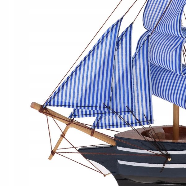 Handgeschnitztes mediterranes Piraten-Segelschiff aus Holz, Modell 33 x 5,5 x 31 cm