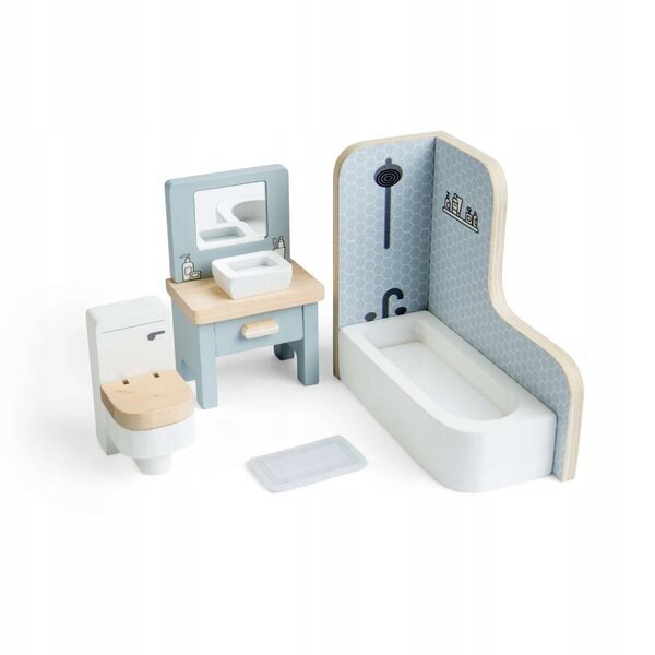 Badezimmermöbel-Set aus Holz für Puppenhaus Bigjigs Toys 38002
