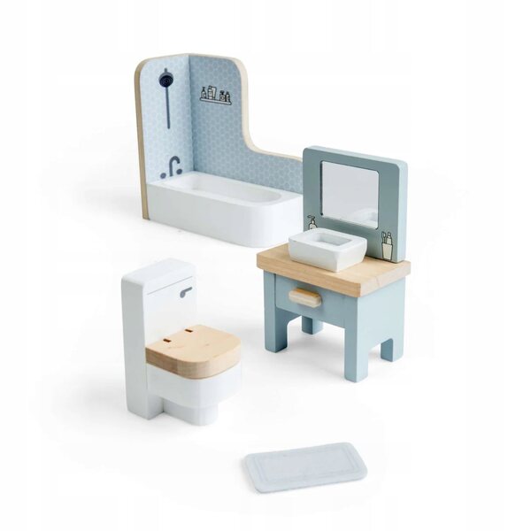 Badezimmermöbel-Set aus Holz für Puppenhaus Bigjigs Toys 38002