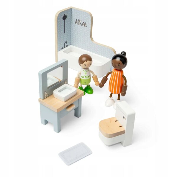 Badezimmermöbel-Set aus Holz für Puppenhaus Bigjigs Toys 38002