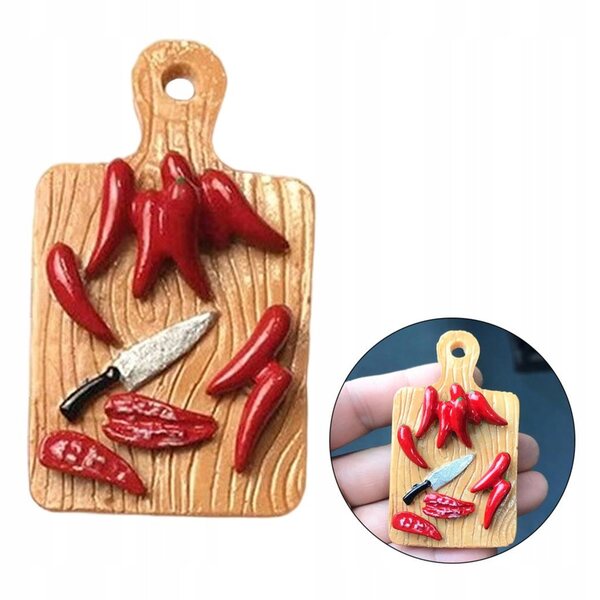 Miniatura deska do krojenia per casa delle bambole 1/6 in resina di alta qualità