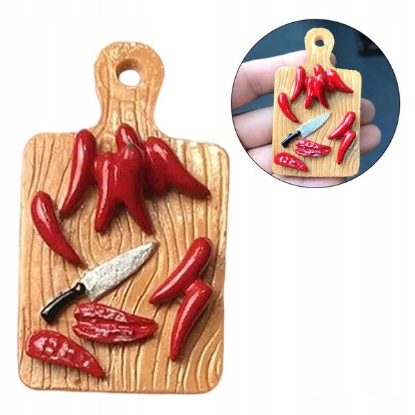 Miniatura deska do krojenia per casa delle bambole 1/6 in resina di alta qualità