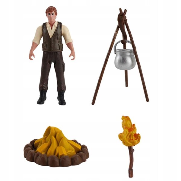 Schilderachtige miniaturen met figuren en kampeeruitrusting voor 1:16 diorama