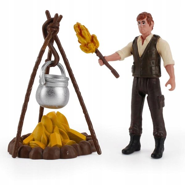 Schilderachtige miniaturen met figuren en kampeeruitrusting voor 1:16 diorama