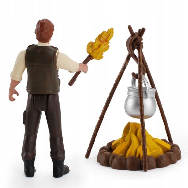 Schilderachtige miniaturen met figuren en kampeeruitrusting voor 1:16 diorama