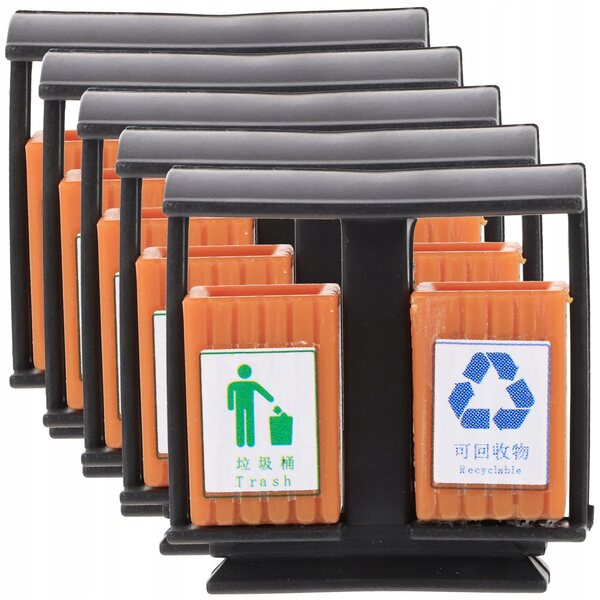 Lot de 5 mini poubelles en ABS pour décorations et miniatures