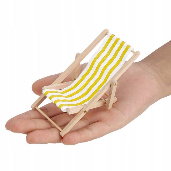 Mini Mobili Accessori per Casa delle Bambole - Sedia Pieghevole Spiaggia Scala 1/12