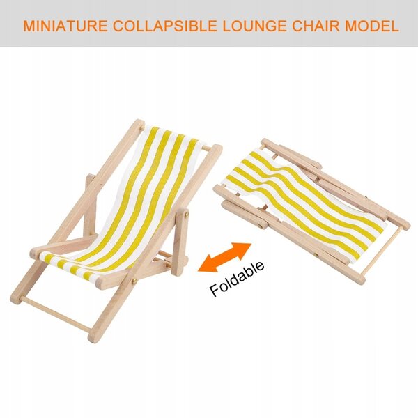 Mini Mobili Accessori per Casa delle Bambole - Sedia Pieghevole Spiaggia Scala 1/12