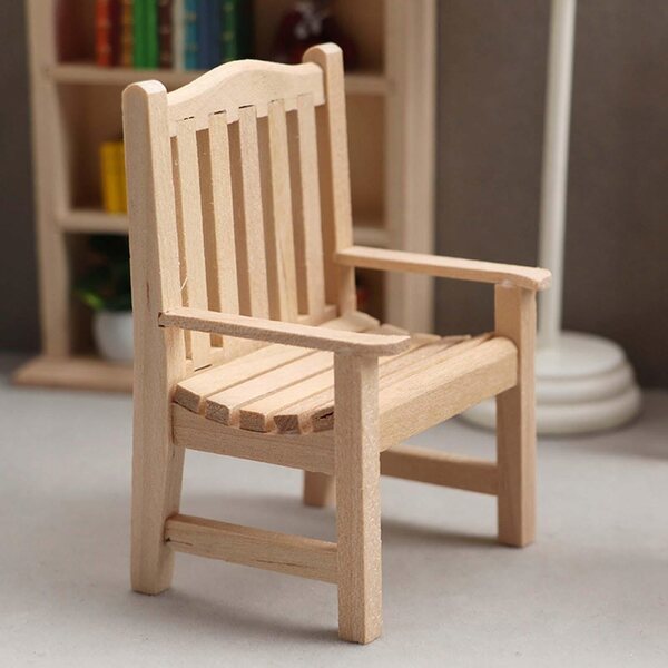 Set 4 Mini Mobili in Legno per Casa delle Bambole Scala 1:12 – Panca e Tavolo
