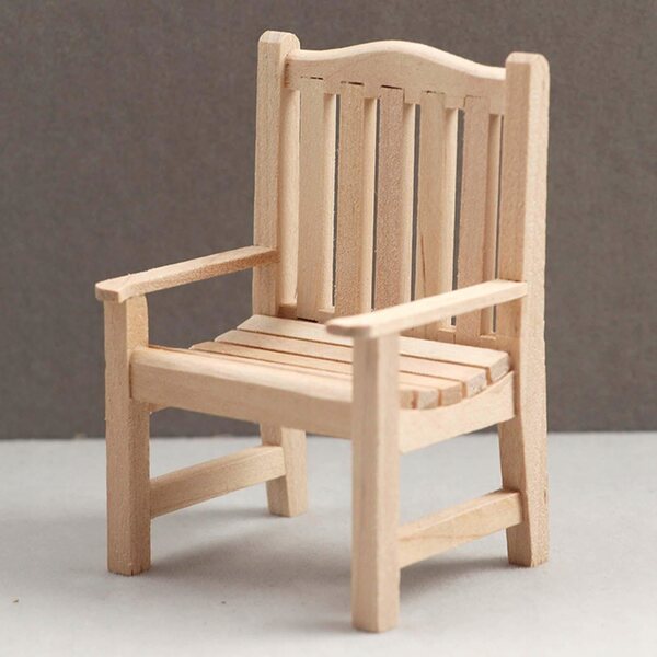 Set 4 Mini Mobili in Legno per Casa delle Bambole Scala 1:12 – Panca e Tavolo