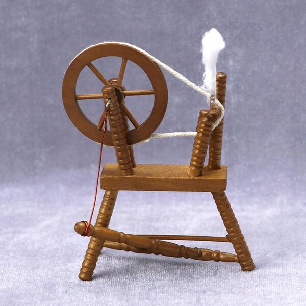 Miniatur-Holzrad für Puppenhaus im Maßstab 1:12, Vintage-Braun