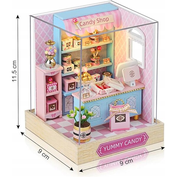 DIY Puppenhaus-Miniatur aus Holz mit Möbeln und Staubschutz