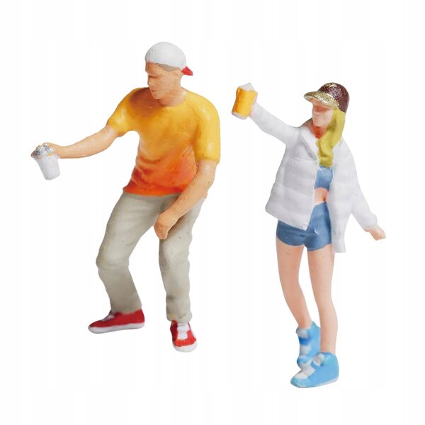 Figurine Graffiti 1:87 in Resina Dipinte a Mano per Diorama Train Park