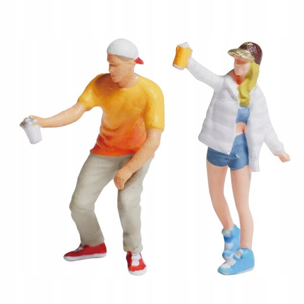 Figurine Graffiti 1:87 in Resina Dipinte a Mano per Diorama Train Park