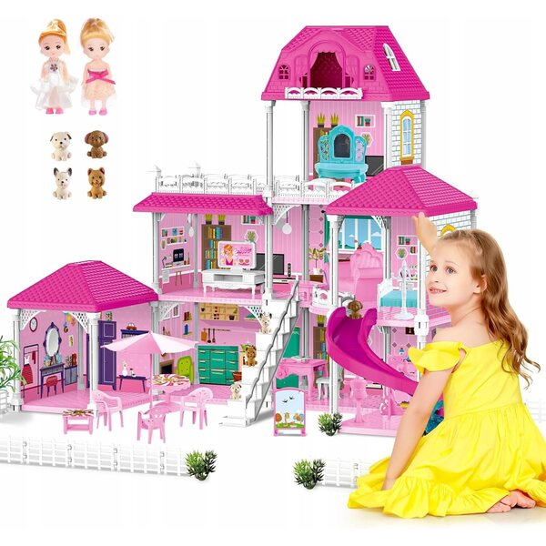 Casa XXL per bambole deAO Toys con 8 stanze e accessori sicuri per bambini