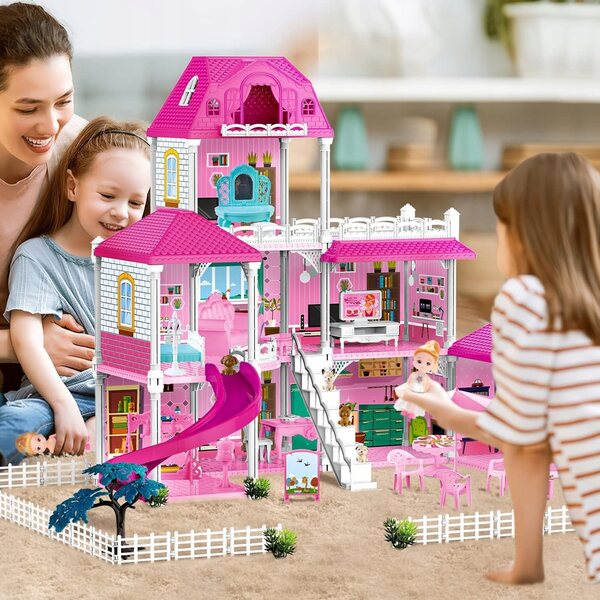 Casa XXL per bambole deAO Toys con 8 stanze e accessori sicuri per bambini