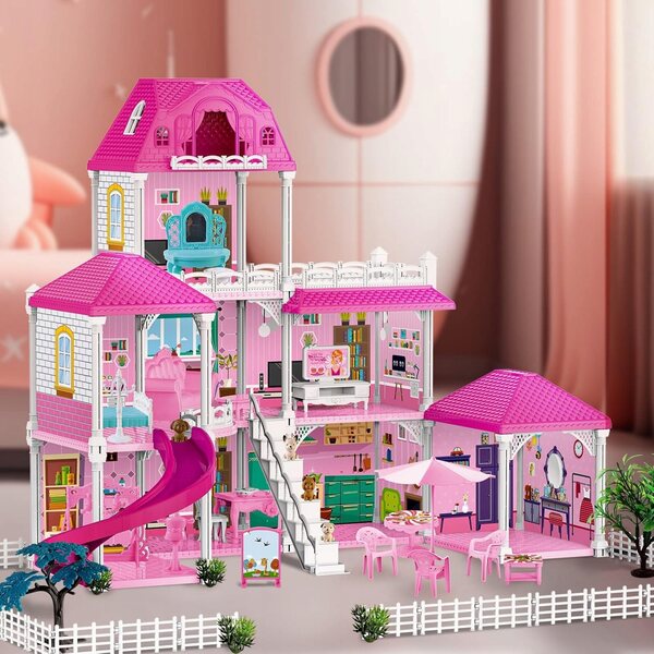 Casa XXL per bambole deAO Toys con 8 stanze e accessori sicuri per bambini