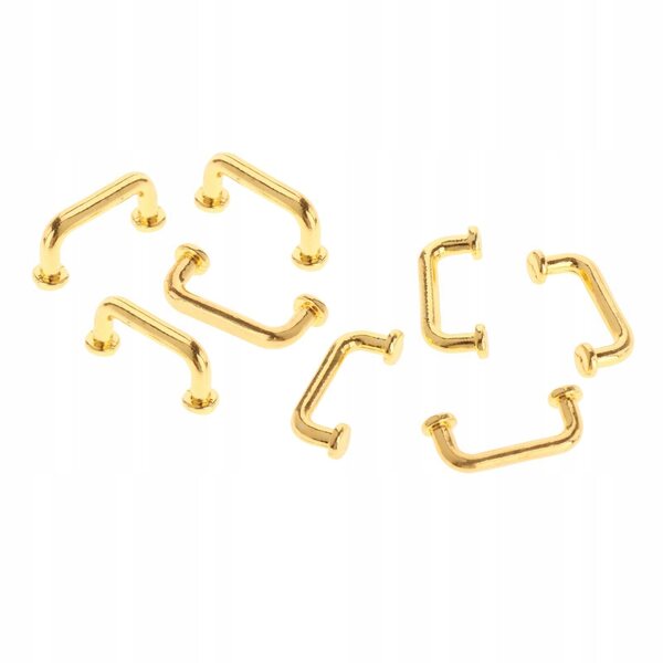 Mini Maniglia Decorativa in Metallo per Armadi e Cassetti Oro 8 Pezzi 1:12