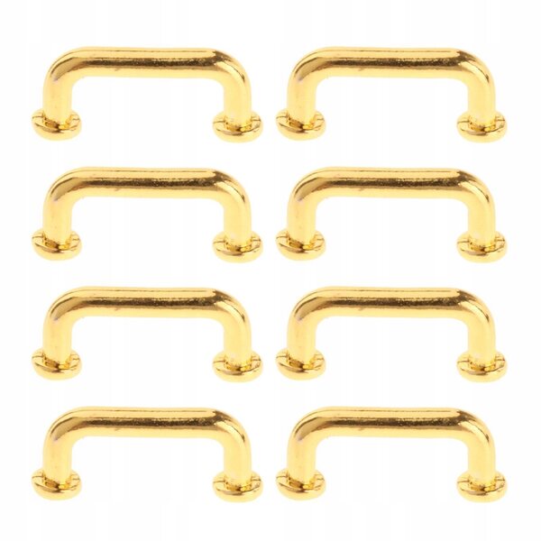 Mini Maniglia Decorativa in Metallo per Armadi e Cassetti Oro 8 Pezzi 1:12