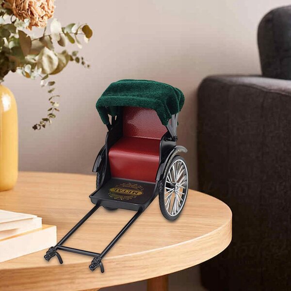 Mini Rikscha Vintage-Modell 1:12 aus Metall, Retro-Dekoration 20x14x8 cm