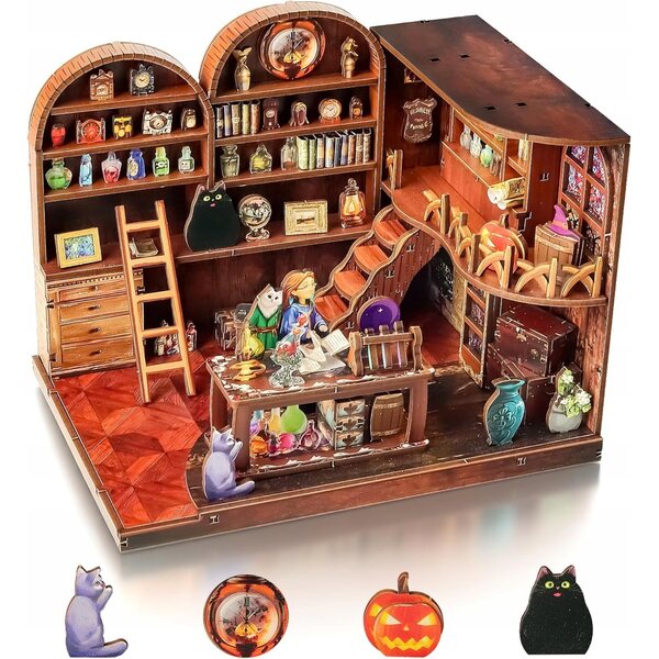 Miniatura casa per bambole in legno con luci LED - kit DIY creativo e didattico