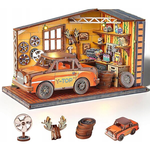 Miniatuur houten poppenhuis met LED-verlichting - creatief en leerzaam bouwpakket