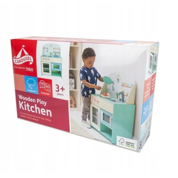 Cucina in Legno per Bambini 60x29x80 cm Carousel 54768 Verde Menta