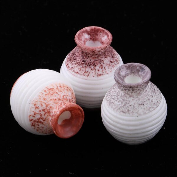 Mini vasi in resina per case delle bambole scala 1:12 - set da 3 pezzi decorativi