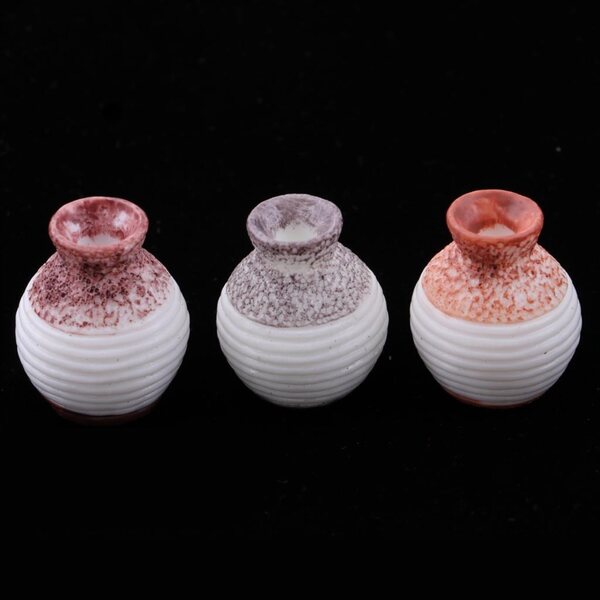 Mini vasi in resina per case delle bambole scala 1:12 - set da 3 pezzi decorativi