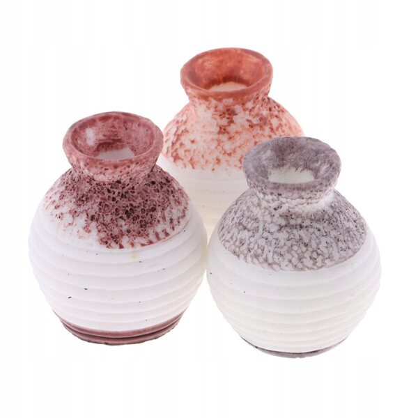 Mini vasi in resina per case delle bambole scala 1:12 - set da 3 pezzi decorativi