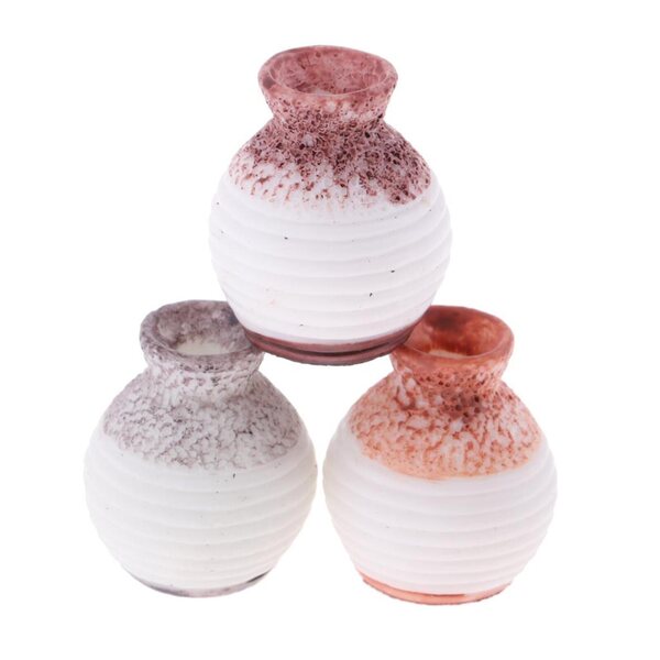 Mini vasi in resina per case delle bambole scala 1:12 - set da 3 pezzi decorativi