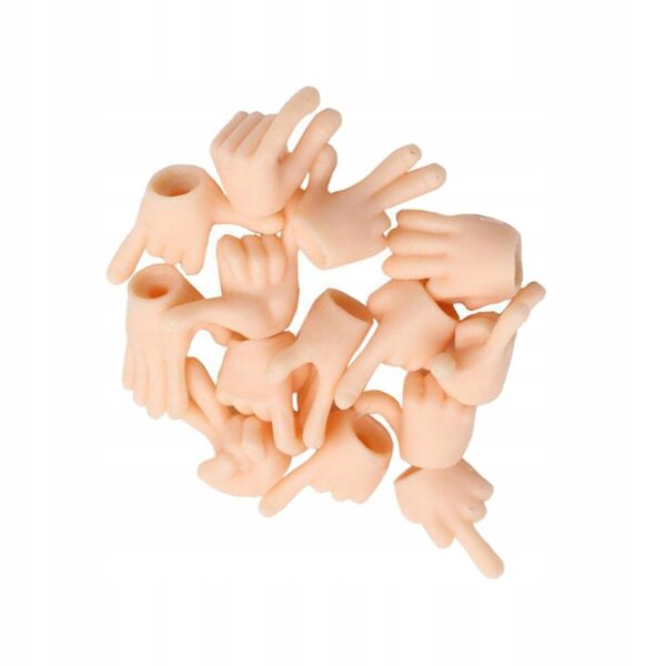 Set 7 Mani Mobili in Miniatura 1:12 per Bambole con Accessori Realistici