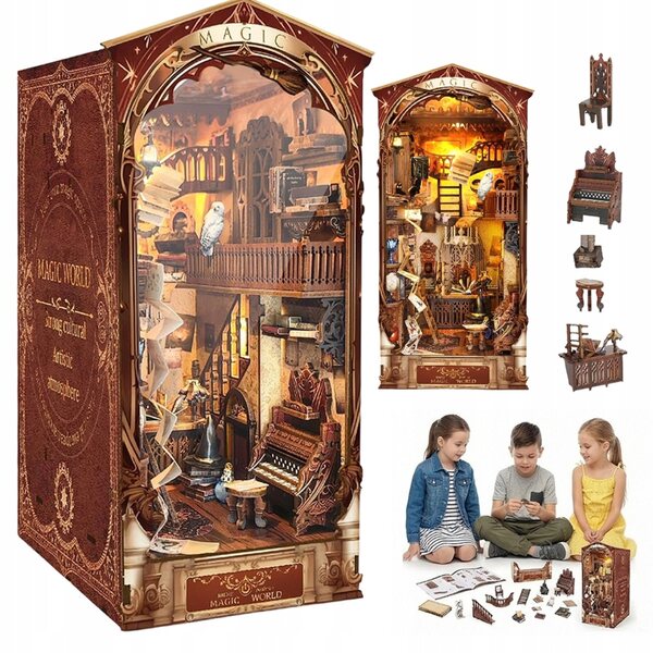 3D Magic Book Corner Bauset mit LED, DIY aus Holz