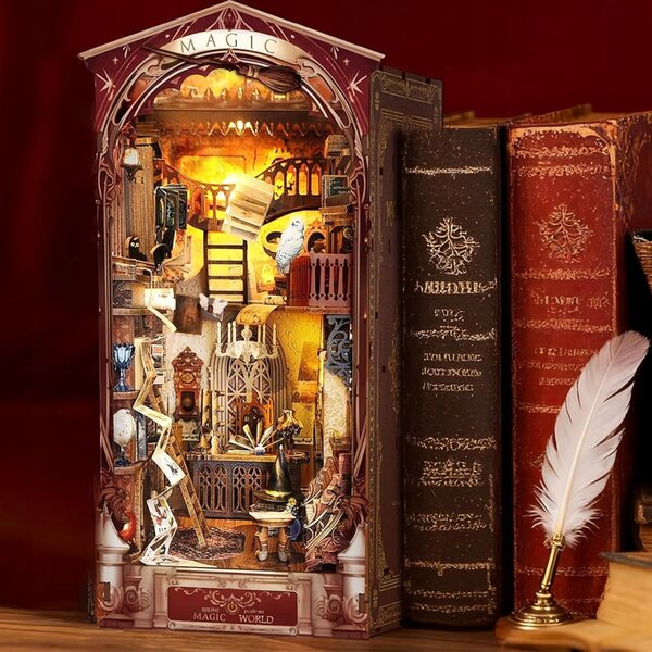 3D Magic Book Corner Bauset mit LED, DIY aus Holz