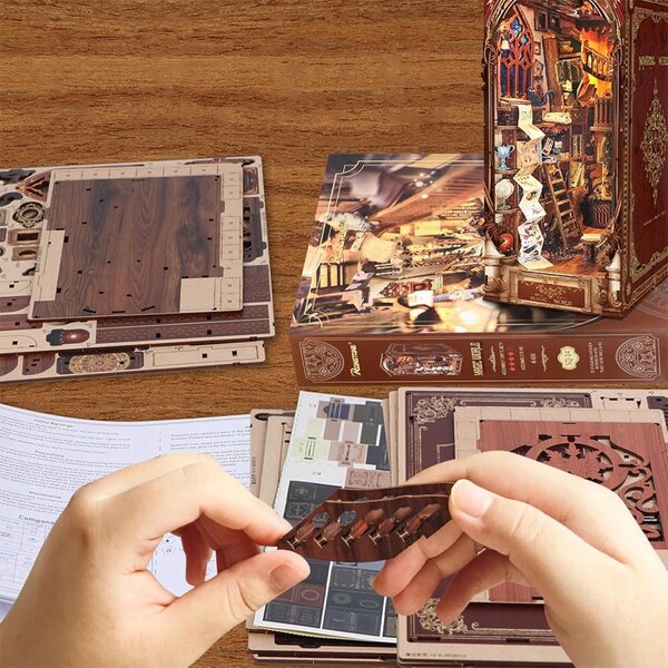 3D Magic Book Corner Bauset mit LED, DIY aus Holz