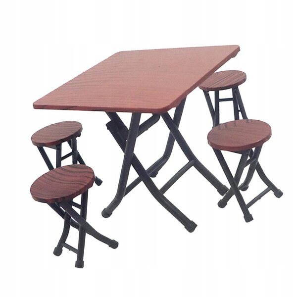 Ensemble miniature de table et 4 chaises pour maison de poupée en bois 1/12