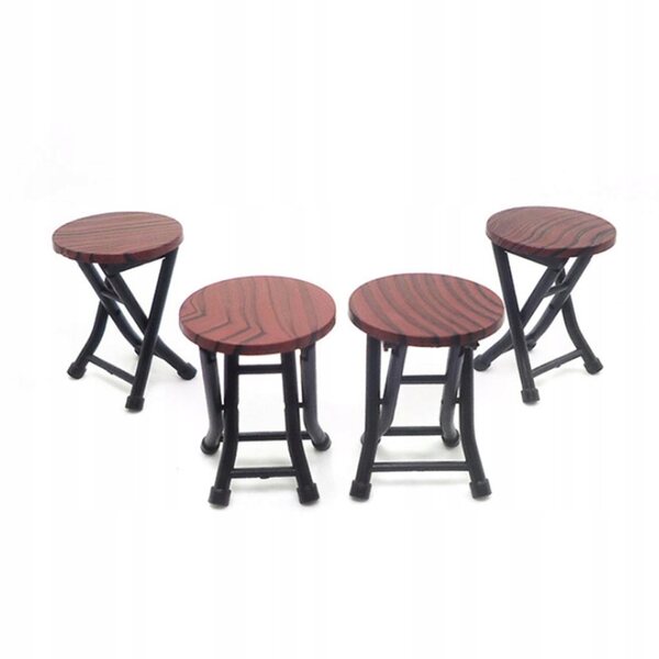 Ensemble miniature de table et 4 chaises pour maison de poupée en bois 1/12