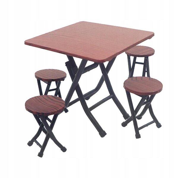 Ensemble miniature de table et 4 chaises pour maison de poupée en bois 1/12