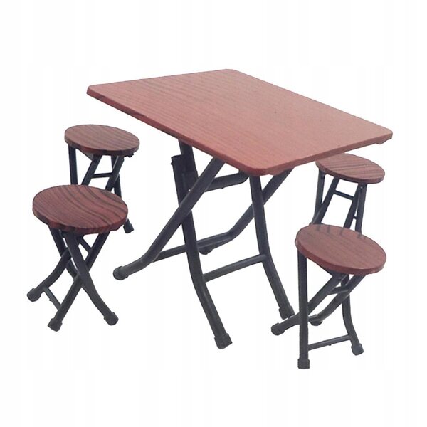 Ensemble miniature de table et 4 chaises pour maison de poupée en bois 1/12