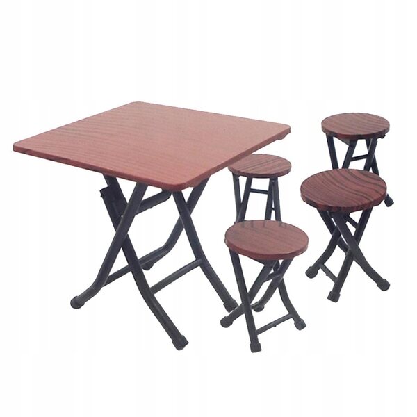 Ensemble miniature de table et 4 chaises pour maison de poupée en bois 1/12