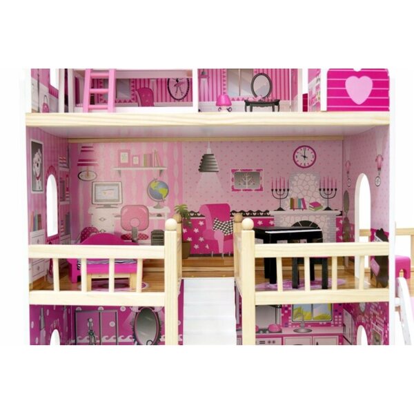 Sonia 90 cm großes Puppenhaus mit Schwimmbad, Möbeln und LED-Beleuchtung