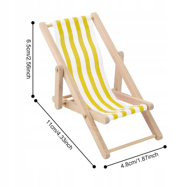 Mini sedia pieghevole da spiaggia per casa delle bambole scala 1:12
