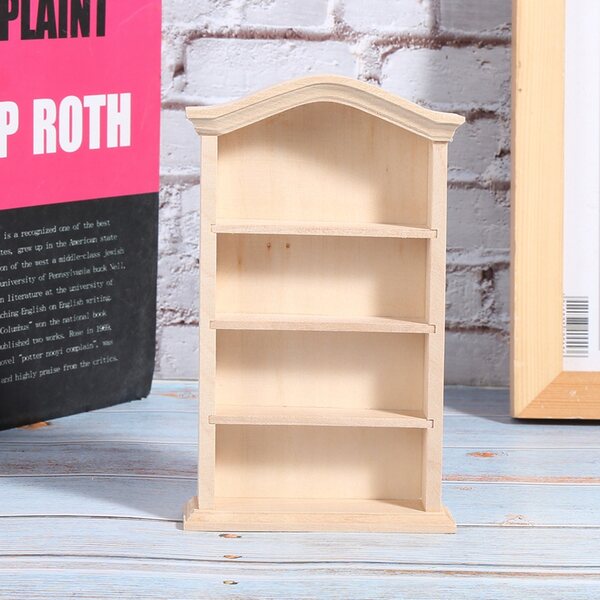 1:12 Puppenhaus aus Holz mit dekorativem Regal, hochwertiges DIY-Zubehör