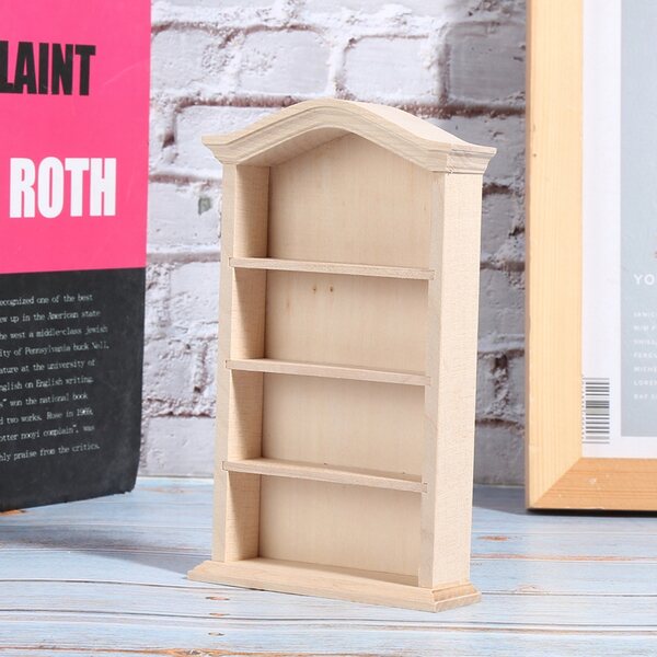 1:12 Puppenhaus aus Holz mit dekorativem Regal, hochwertiges DIY-Zubehör
