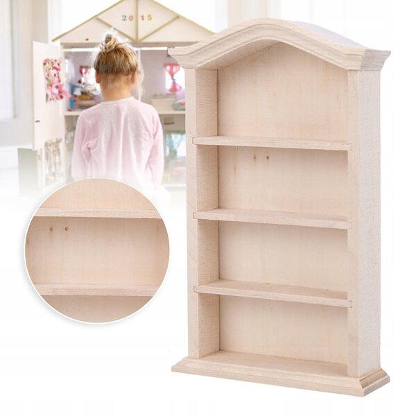 1:12 Puppenhaus aus Holz mit dekorativem Regal, hochwertiges DIY-Zubehör