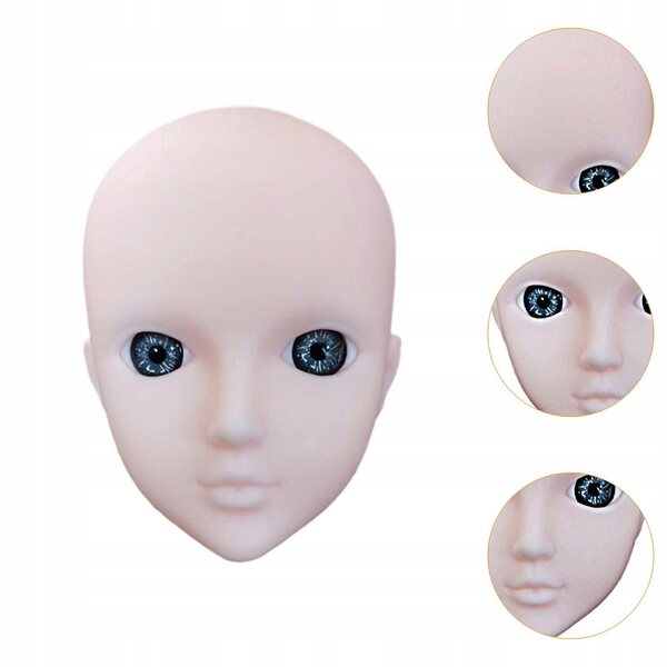 1/6 Puppenkopf zum Schminken mit realistischen Augen, 30 cm PVC