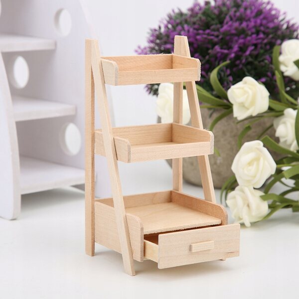 Blumenständer aus Holz, 1:12 Mini-Puppenhaus-Gartendekoration